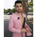 Pink Stylish Design Casual Men Suits Set Prom Party Wear Outfit  Slim Fit Groom Terno Masculino Blazer 2 Pcs Jacket+Pants