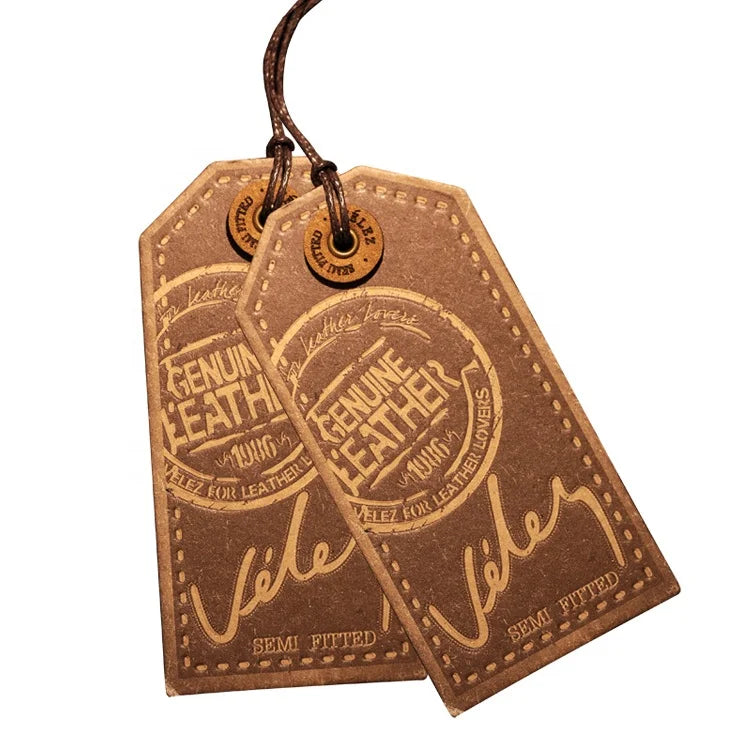 Custom Craft Paper Hangtags for Jeans & Pants Sustainable Screen Printed Vintage Clothing Paper Tags ODM Accepted Use for Shoes