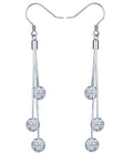 Three Round Ball Inlaid Triple Layer Chain Ear Hanging S925 Sterling Silver Women's Ear Studs Earrings