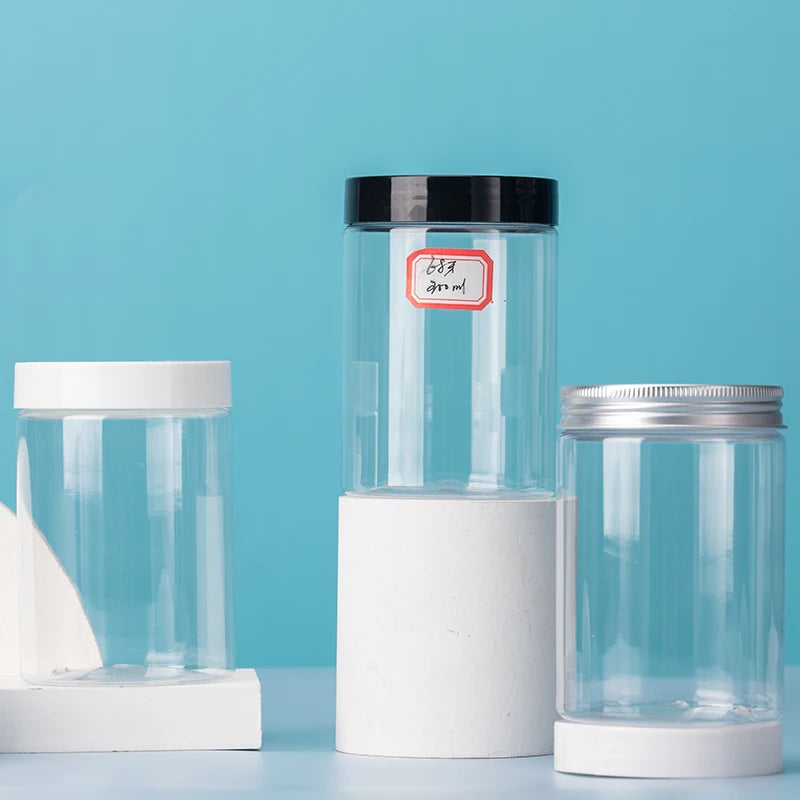 10oz Transparent PET Cosmetic Plastic Container with Lid for Skin Care Cream and Lotion Face Mask-Stock Available