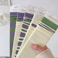 2025 Bamboo Cotton Purple Letter Stripe Women's Double-needle Stockings With Middle Tube Women's Pile Stockings