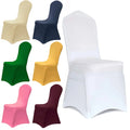 Wholesale Universal White Arch Front Stretch Polyester/Spandex Blend Washable Banquet Wedding & Hotel Chair Covers