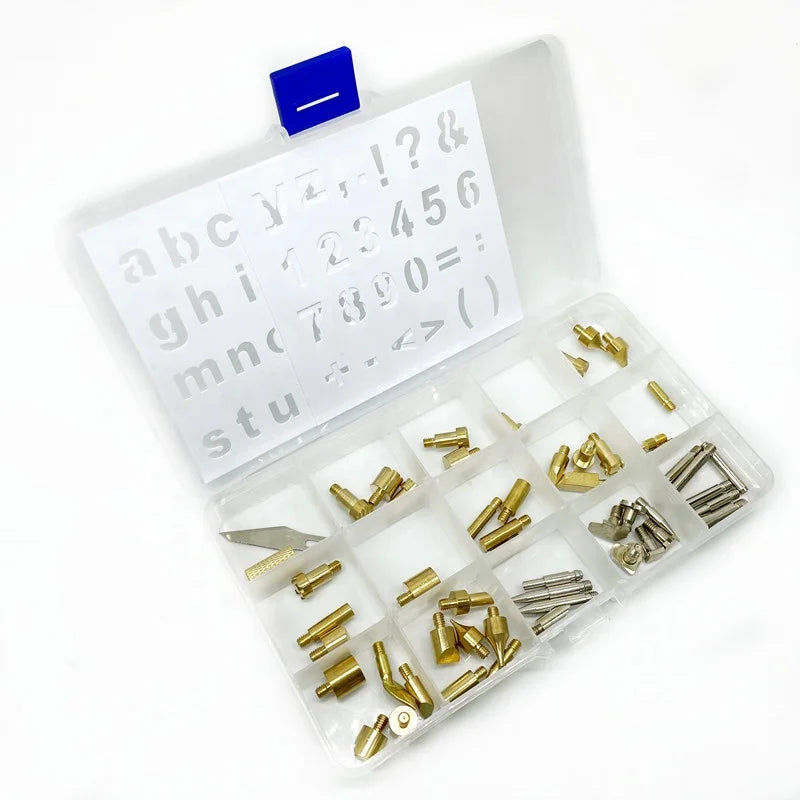 55 in 1 Copper Soldering Iron Tips DIY Wood Burning Carving Tool with Replacement Iron Head
