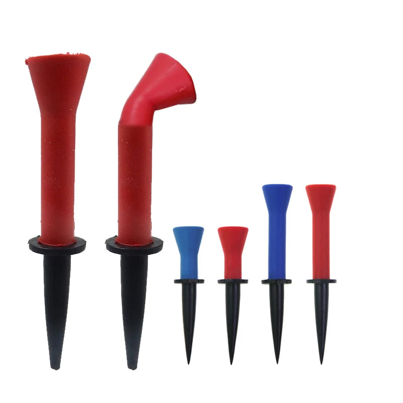Less Resistance 58 / 76mm Durable Soft Rubber Top Plastic Golf Step Tee