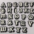 2026 New Fashion Four Layer Towel Custom Letter Embroidery Chenille 3D Black and White Patches Iron on for Hats