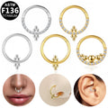 Gaby New ASTM F136 Nose Septum Clicker Ring Titanium Segment Hoops Rings G23  Teardrop Hoop Nose Rings Piercing Jewelry