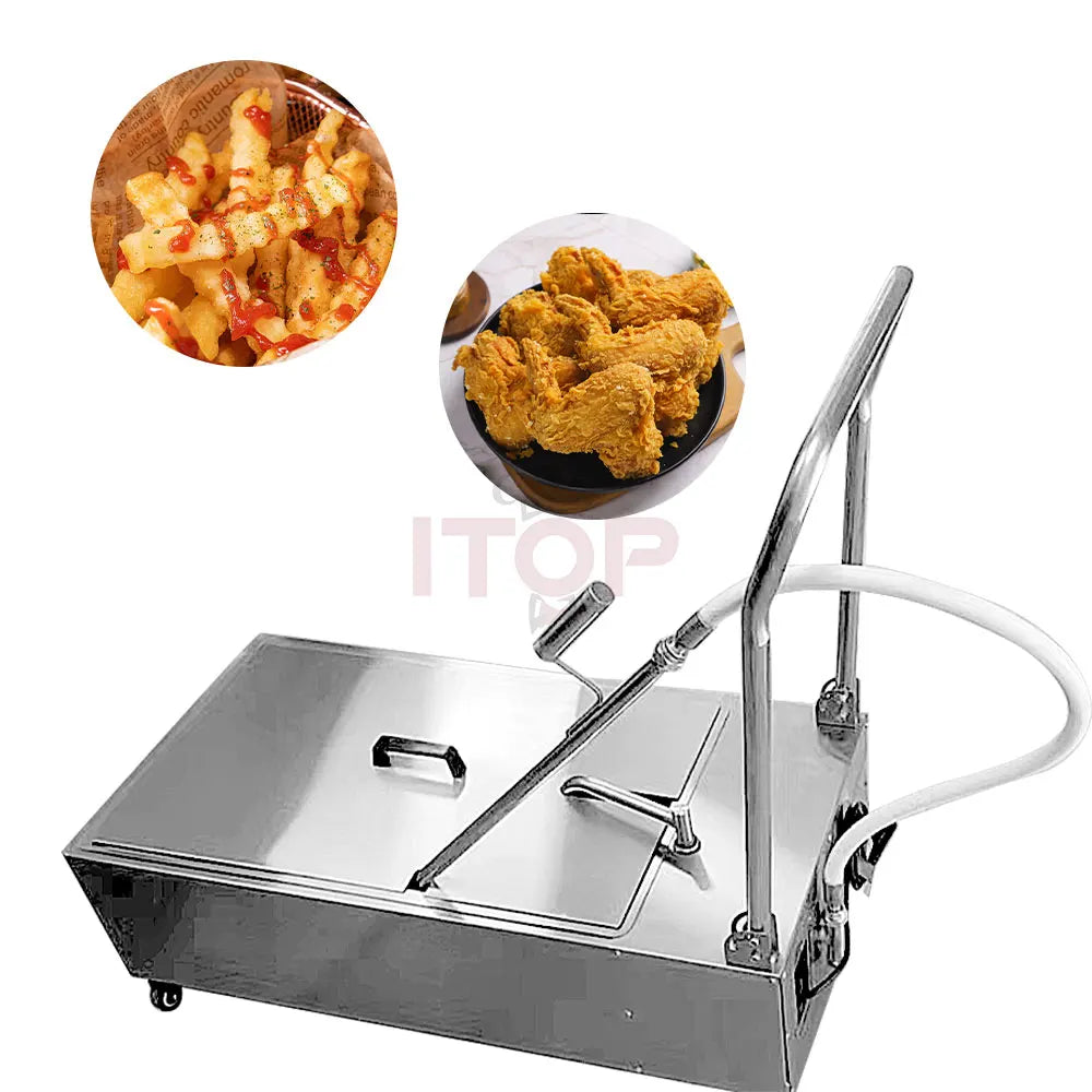 ITOP Cooking Deep Fryer Oil Filter Cart Restaurant Kitchen Fast Food Electric Oil Shortening Filter Cart