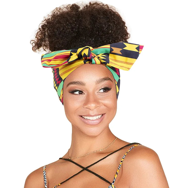 African Print DIY Hair Bands for Women  Turban Head Scarf Ladies Bandage  Head Wrap Hair Accessories