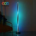 20W High Quality Modern LED Light APP Controlled RGB Rainbow White Corner Floor Lamp Black Living Room Metal Standing Decorative