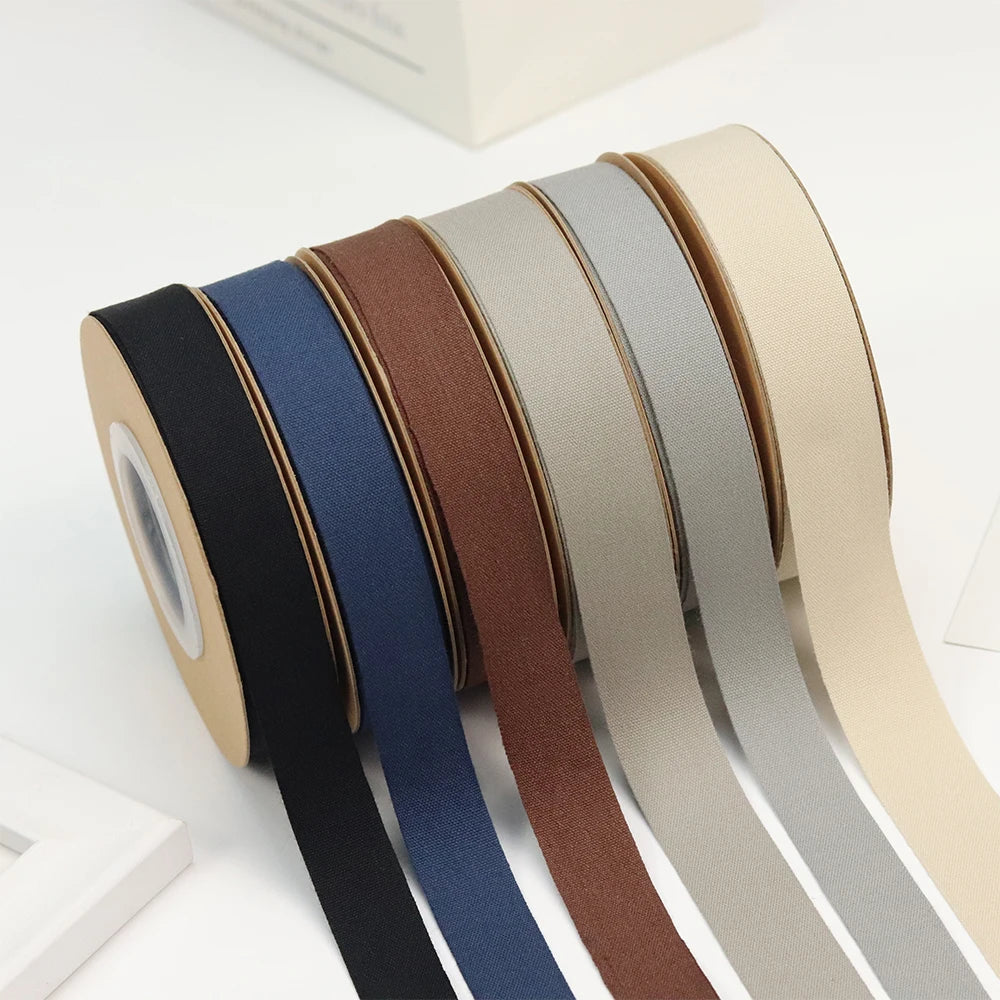 Custom Eco Friendly Plain Roll Cotton Ribbons Solid Colors Gift Ribbon Roll for Packaging