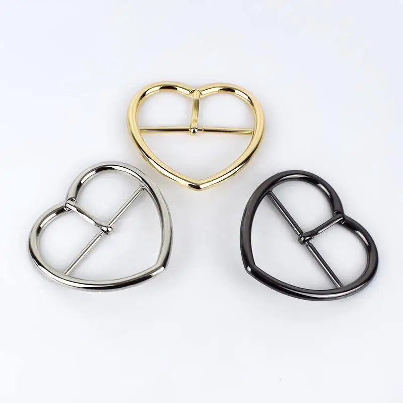Meetee BF187 52mm Heart Shaped Adjustable Pin Buckle Hardware Accessories for Women Dress Needle Belt Buckle