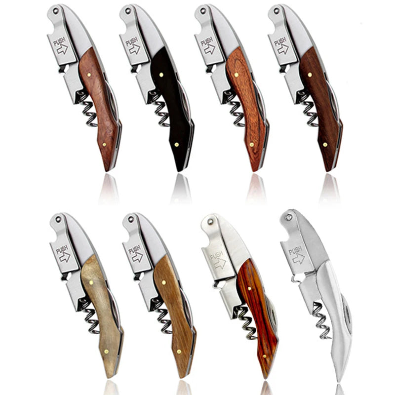Custom Logo Rosewood Red Wine Corkscrew for Home Kitchen Live Club Stainless Steel Corkscrews & Openers