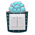 Cute Cartoon 3D Cactus Fluorescent Wall Stickers Luminous Light Switch Outlet Decals On-Off Switch Stickers for Kids Room Home