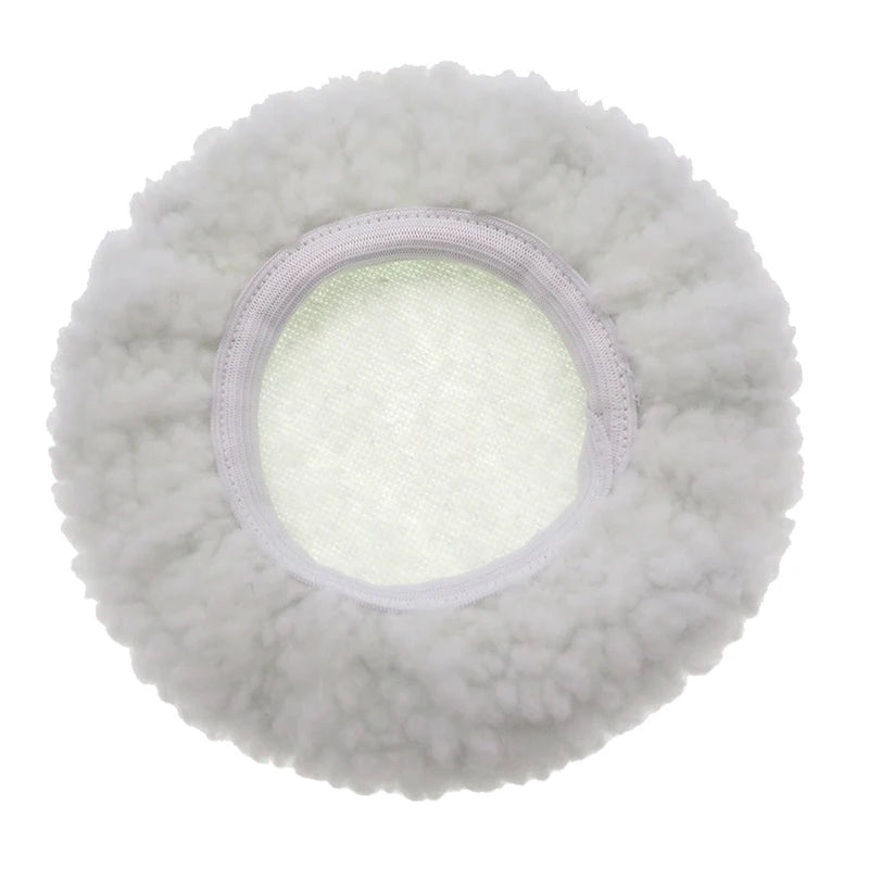 5-6Inch White Microfiber Bonnet Artificial Wool Car Polishing Pad Cover Soft Buffing Bonnets for Car Care Paint Polishing Waxing