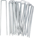6 Inch U-Shaped Steel Flat Top Garden Stakes Smooth Shank Landscape Staples Barrier Ground Cover Soaker Hose Galvanized Nails