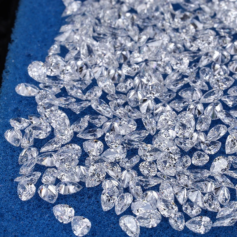 Starsgem Loose Diamonds 0.35ct DE VS Pear Cut Hpht Cvd Lab Diamond Melee Size Without Certificate Pear Shape Man Made Diamonds
