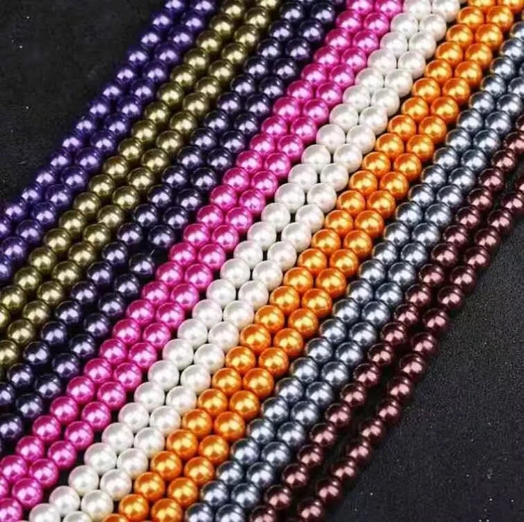 8mm  Glass Pearl Beads Cream Pearls Beads for Jewelry Making