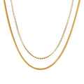 Luxury Double-Stranded Diamonds Blade Snake Tennis Chain Necklace for Women Stainless Steel  Zircon Anniversary