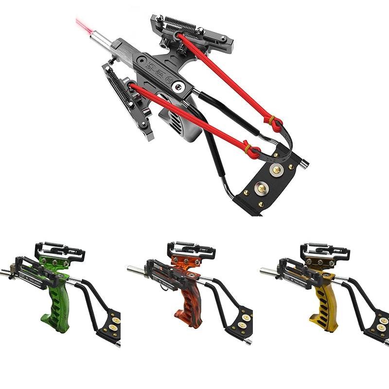 Outdoor Hunting Slingshot Laser Precise Target Shooting Slingshot With Strong Rubber Band Wrist Sling Shot Accessories