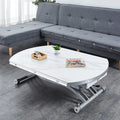 Modern Multifunctional Folding Coffee Table Simple Lifting Household Rock Plate Glass Tea Table Extendable for Living Room