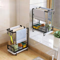 High Quality  Wall-Mounted Carbon Steel  Kitchen Soap Dispenser  Double-Layer Holder Shelf