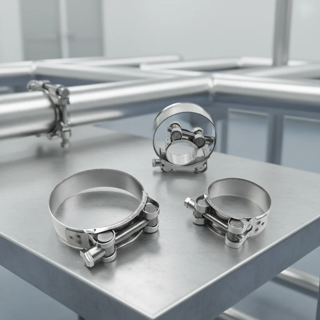 Heavy Duty T-Bolt Hose Clamps | Stainless Steel Corrosion Resistant Clamps for Automotive & Plumbing
