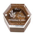 Custom Logo Wooden Wedding Engagement Ring Boxes Clear Window Rustic Walnut Finish Custom Size Accepted High Thanksgiving