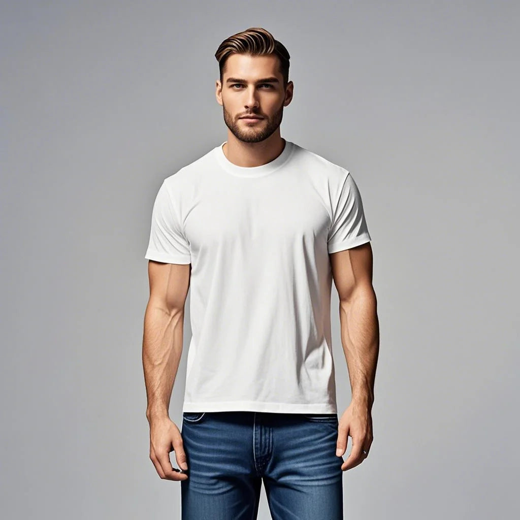 Wholesale Heavyweight 100% Cotton Woven Men's T-Shirt Professional Club Custom Blank Eco-Friendly Breathable Loose Fit Solid