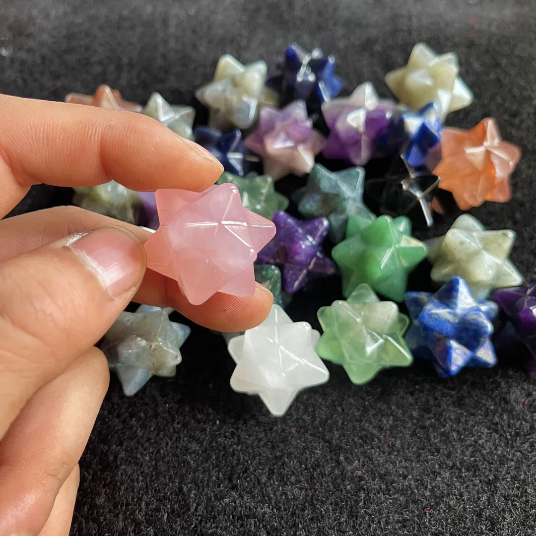 Natural Clear Rose Crystal Quartz Merkaba Stars Wholesale