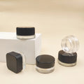 Wholesale Empty Eye Face Sample 5ml 3ml Cream Jar Square Body Lotion 5g 3g Cosmetic Jar with Lid Package Black Cap