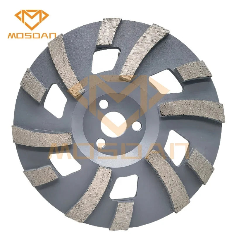 180mm Diamond Cup Wheel 6 Long 6 Short Segment for Floorex Floor Grinders