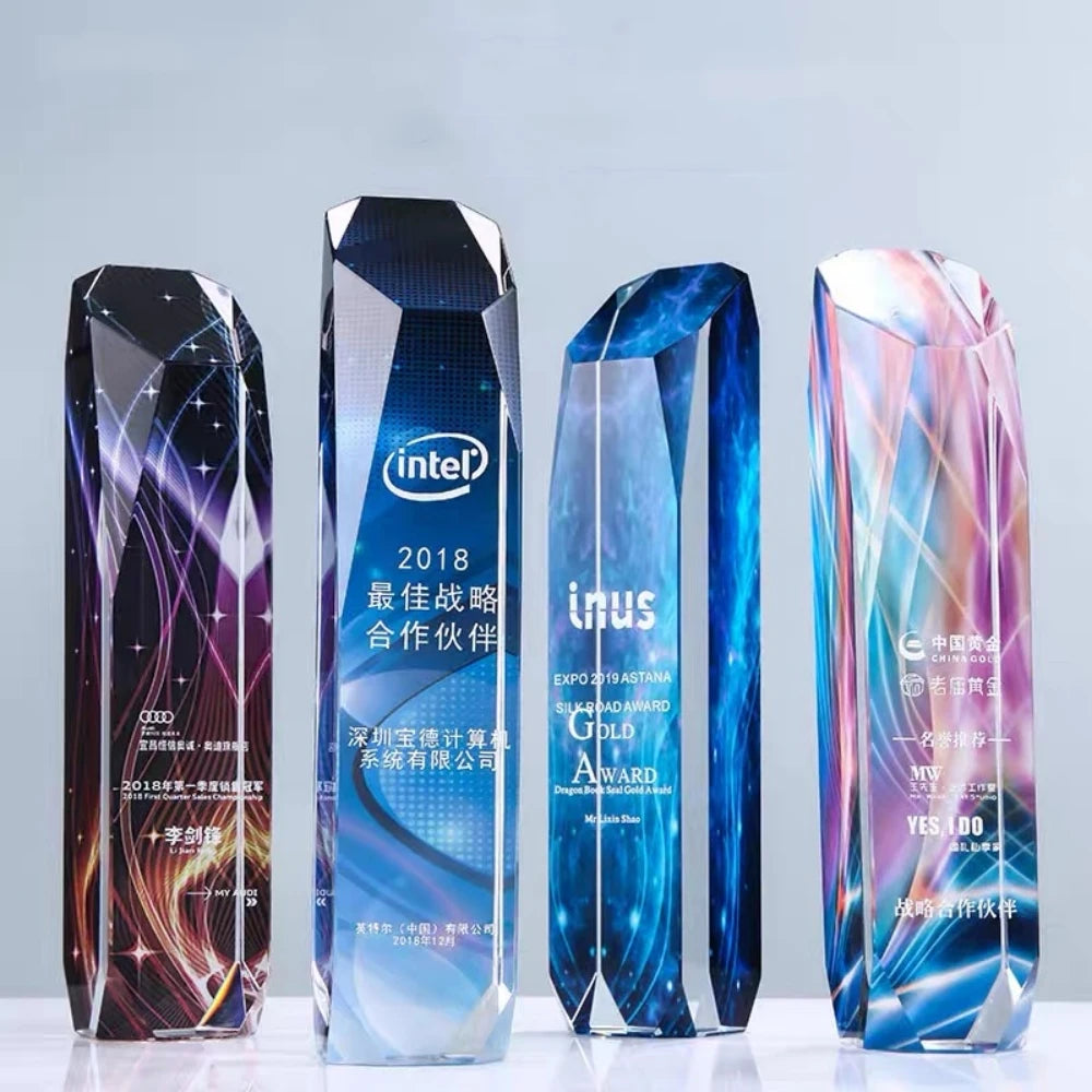 ADL Engraving Crystal Glass Trophy Awards Crystal Glass Crafts for Business Gifts Love Polished Crystal Trophy From China