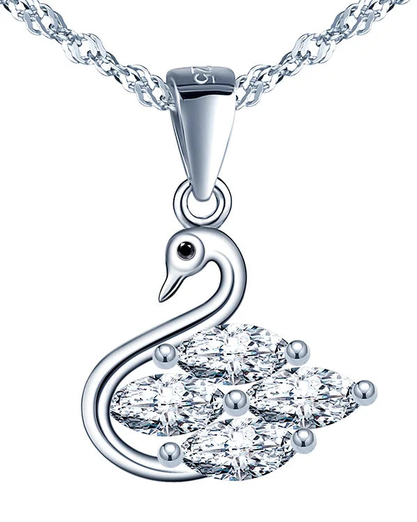 Swan Necklaces for Lady 925 Sterling Silver Necklace for Women