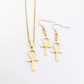 Cross Necklace for Men Oro Laminado Joyeria De Acero Inoxidable Bijoux Femme Ankh Necklace Pendant