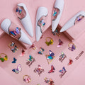 Custom Leopard Flower Rose Nail Sticker Decal 5D PET Transfer Wrap Nail Supplies