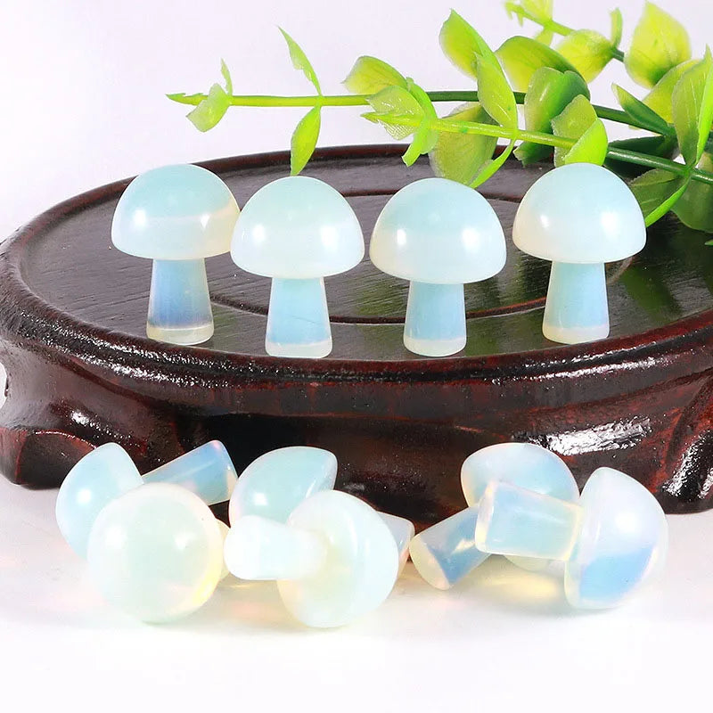 DIY Rose Quartz All Kinds of Gemstone Carving Crafts Crystal Opalite Mushrooms for Home Decoration Wholesale Small Size Natural Love