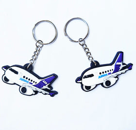Aircraft Model Soft PVC Keychains Airbus 2D 3D Rubber Aeroplane Silicone Airplane Custom Keyrings Souvenir Gifts