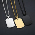 New Fashion Stainless Steel Necklace Blanks Plain Pendant Engraving Custom Name Letter Pendant Men Necklace Wholesales