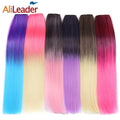 Wholesale 20-Color Ombre Synthetic Silky Straight Clip-In Hair Extensions with 5 Clips AliLeader Wave Style Hair Extensions