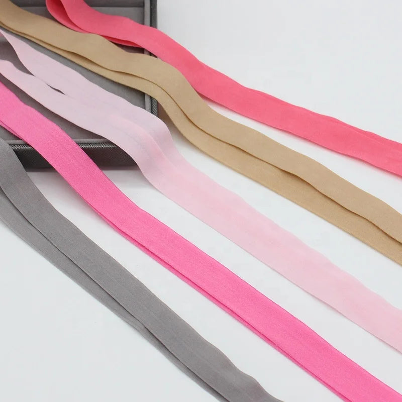 Wholesale Elastic Twill Printed Solid Color 5/8 Inch Colored Spandex/Nylon Facemask Piping Tape