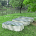 17" Taller Modular Galvanized Steel Raised Garden Bed Kit 9-In-1 Flower Pots & Planters All-Season Modern