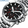 CRRJU 2296 Classic Design Wrist Watch Waterproof Wristwatch Stainless Steel Men Luxury Quartz Watches