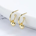 Fashion Minimalist Jewelry 925 Sterling Silver Heart Pendant Dangle Earrings Gold Plated Stud Earrings Jewelry Women