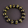 Buddhist Jewelry Imitated Obsidian Agate Six Character Mantra Bead  Stone Buddha  for Men Women
