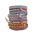 Fenyi Wholesale Jewelry Fashion Casual Bohemian Colorful Plaid Lucky Harvest Woven Bracelet for Women and Men