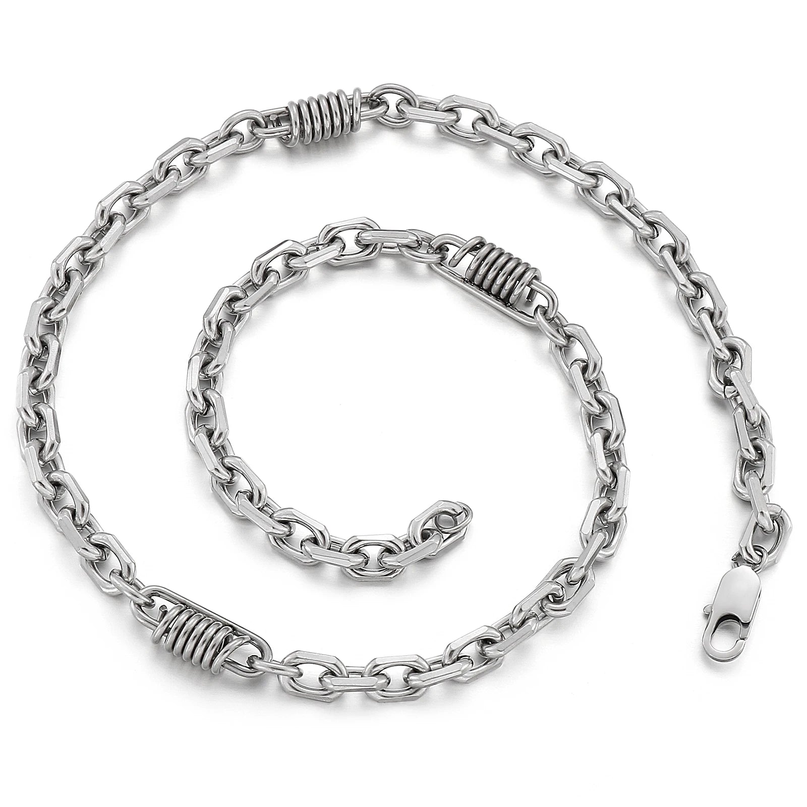 KALEN Punk Hiphop Locomotive Link Chain 55cm Necklace Men Special Stainless Steel Jewelry Necklaces