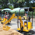 Durable Fiberglass Metal Steel Mini Hydraulic Excavator for Kids Indoor/Outdoor Playground Amusement Digging Machine Home Garden