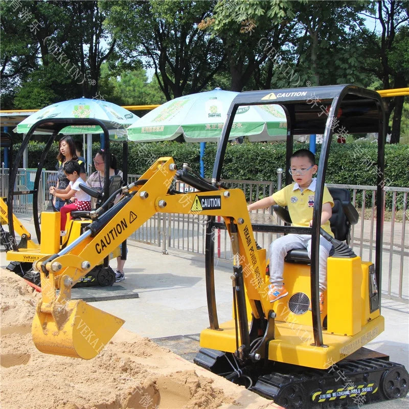 Durable Fiberglass Metal Steel Mini Hydraulic Excavator for Kids Indoor/Outdoor Playground Amusement Digging Machine Home Garden