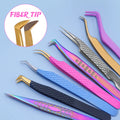 Lash Extension Tweezers Lash Tweezers Private Label Custom logo 90 Degree Fiber Tip Eyelash Tweezer