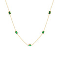 Wholesale New No Fade Designer Women Titanium Steel Emerald Zircon Crystal Necklace